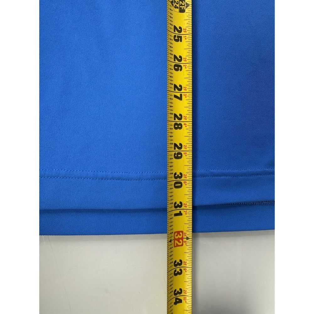Mens Footjoy FJ Blue Button Collar Golf Polo Shirt Size Large Stretch - Picture 7 of 9